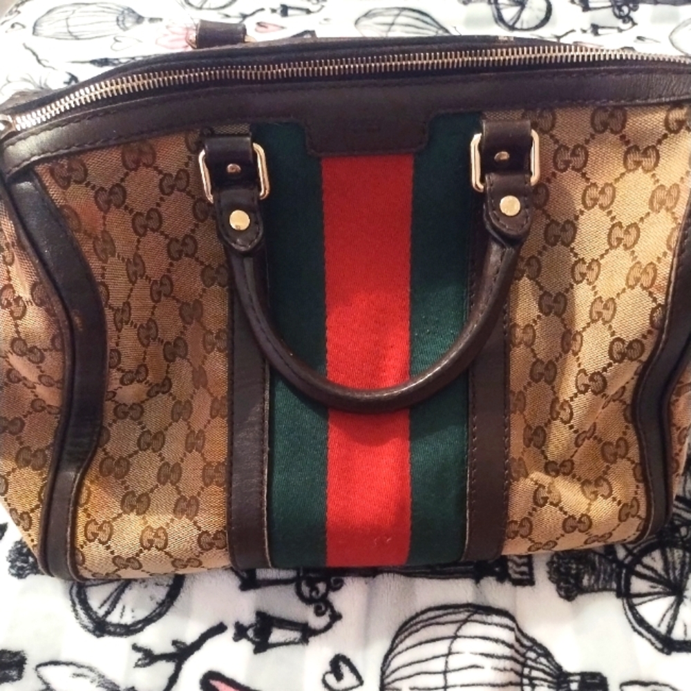 Vintage Web Boston Gucci Bag